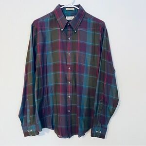90s Arrow Plaid Button-down Shirt Large Vintage